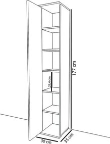 Ντουλάπι-στήλη Juan λευκό 30x35x177εκ 30x35x177 εκ.