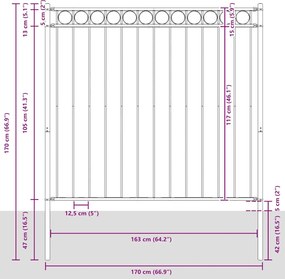 vidaXL Φράχτες ASSEN 1,81 x 1,2 μ Ατσάλι