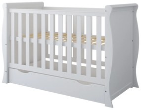 Βρεφικό προεφηβικό Κρεβάτι με Συρτάρι Mini Elegant Lux  White  60x120cm   BC10017A  BabyCute