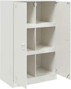 vidaXL Μπουφές Λευκός 67x39x107 εκ. από Ατσάλι