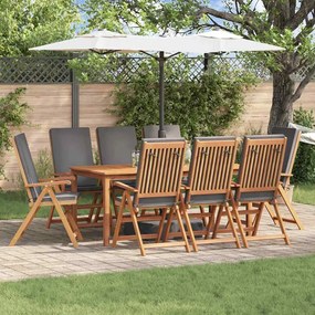 vidaXL Καρέκλα Κήπου 8 pcs Καφέ 57 x 71.5 x 104εκ Μασίφ ξύλο teak
