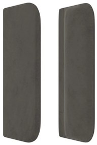 Κεφαλάρι με Πτερύγια Σκούρο Γκρι 93x16x78/88 εκ. Βελούδινο - Γκρι