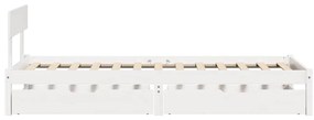 vidaXL Σκελετός Κρεβατιού Χωρίς Στρώμα Λευκό 100x200 εκ. Μασίφ Πεύκο