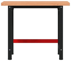 vidaXL Πάγκος Εργασίας Ορθογώνιος 100x60x83 εκ. από Μασίφ Ξύλο Οξιάς