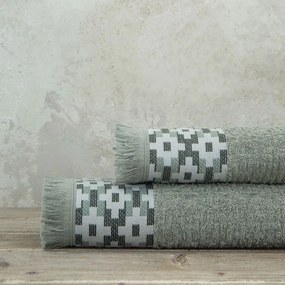 Πετσέτες Jentaya (Σετ 2τμχ) Green Nima Towels Set 70x140cm 100% Βαμβάκι