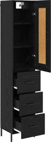 vidaXL Highboard Μαύρη Οξυά 34,5 x 34 x 180 εκ. Επεξεργασμένο ξύλο