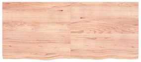 vidaXL Ράφι Τοίχου Ανοιχτό Καφέ 140x60x(2-4)εκ. Επεξ. Μασίφ Ξύλο Δρυός