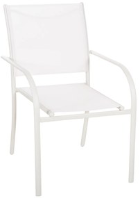 OUTDOOR ARMCHAIR REDAN  WHITE METAL-WHITE TEXTILENE 55x57x90Hcm.