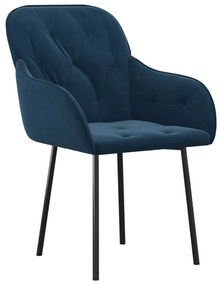 vidaXL Καρέκλες Τραπεζαρίας 2 τεμ. Μπλε Βελούδινες