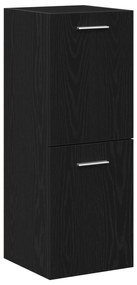 vidaXL Ντουλάπι Τοίχου Μπάνιου Μαύρη Δρυς 30x30x80 εκ, Κατασκευασμένο από Ξύλο