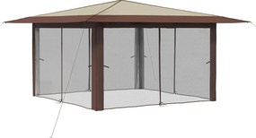 vidaXL Γκαζebo με 4 πλαινά 4 x 4 m Κρέμα και Καφέ