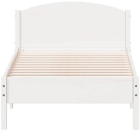 vidaXL Σκελετός Κρεβατιού Χωρίς Στρώμα Λευκό 100x200 εκ. Μασίφ Πεύκο
