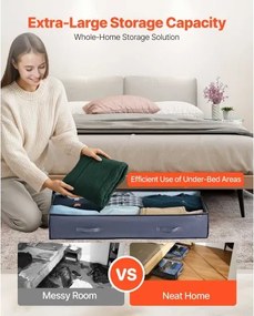 VEVOR Under Bed Storage 90L Stackable Shoe Organization Box with Clear Lid 2Pack