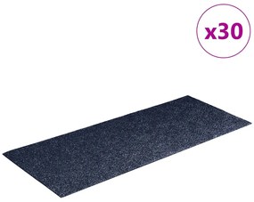 vidaXL Πατάκια Σκαλιών Αυτοκόλλητα 30 τεμ. Γκρι Μπλε Ορθογώνια 60x25 εκ.