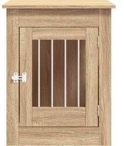 vidaXL Κλουβί Σκύλου Sonoma Δρυς 55 x 80 x 68 εκ. από Επεξεργ. Ξύλο