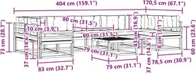 vidaXL Σειρά Καναπέ Εξωτερικού με μαξιλάρι 6 pcs Λευκό και Μπεζ