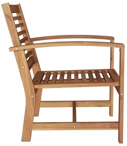vidaXL Καρέκλες Κήπου 2 pcs Φυσικό 60 x 65 x 76.5 εκ Μασίφ ξύλο teak