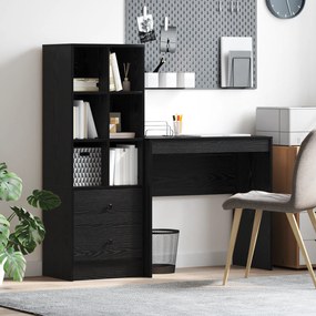 vidaXL Γραφείο με αποθηκευτικό χώρο 2 pcs Μαύρη δρυς 80 x 40 x 76 εκ.