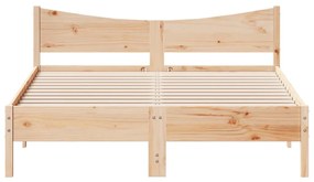 vidaXL Σκελετός Κρεβατιού Χωρίς Στρώμα 150x200 εκ Μασίφ Ξύλο Πεύκου