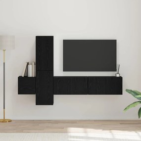 vidaXL Σετ επίπλου τηλεόρασης 5 pcs Μαύρη Οξυά Επεξεργασμένο ξύλο