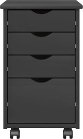 vidaXL Κινητό Ντουλάπι με τροχούς Γκρι 34 x 39 x 56 εκ Στερεό πεύκο