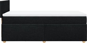 vidaXL Κρεβάτι Boxspring με Στρώμα Μαύρο 80 x 200 εκ. Υφασμάτινο