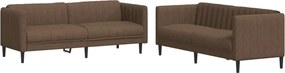 vidaXL Σετ Σαλονιού 2 Τεμαχίων Καφέ Υφασμάτινο