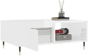 vidaXL Τραπεζάκι Σαλονιού Γυαλ. Λευκό 90x60x35 εκ. από Επεξεργ. Ξύλο