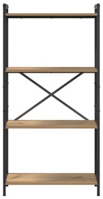 vidaXL Βιβλιοθήκη artisan δρυς 60 x 30 x 118 εκ Ξύλο και Χάλυβας