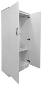 Ντουλάπα δίφυλλη Athos pakoworld σε λευκή απόχρωση 80x42x180εκ