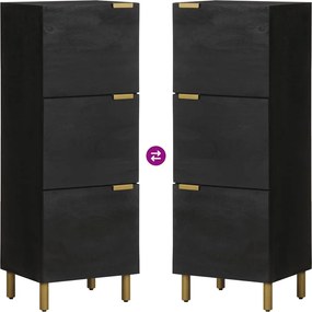 vidaXL Ντουλάπι Μαύρο 40 x 33 x 110 εκ. από Επεξεργασμένο Ξύλο