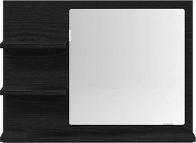 vidaXL Καθρέφτης Μπάνιου Μαύρη Δρυς 60 x 10,5 x 45 εκ. Μοριοσανίδα