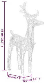 vidaXL Χριστουγεννιάτικοι Τάρανδοι 6 τεμ. 240 LED Πολύχρωμοι Ακρυλικοί