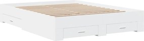 vidaXL Πλαίσιο Κρεβατιού με Συρτάρια Χωρίς Στρώμα Λευκό 140x200 εκ.