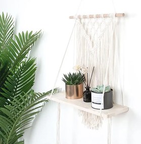 Ράφι επιτοίχιο από μακραμέ 40x58εκ.