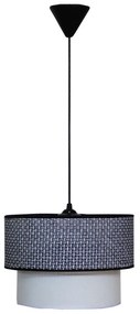 Φωτιστικό Οροφής 14-0267 1/Ε27 Φ30/25x95cm Αμπαζούρ Black-White Heronia Metal, Fabric