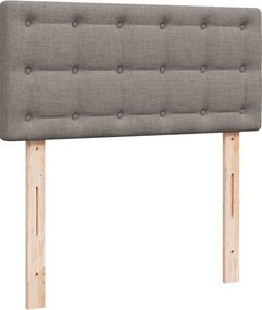 vidaXL Κρεβάτι Boxspring με Στρώμα Taupe 90x200 εκ. Υφασμάτινο