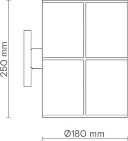 Απλίκα Τοίχου Rania Wall 18cm Μαύρο