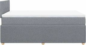 vidaXL Κρεβάτι Boxspring με Στρώμα Ανοιχτό Γκρι 120x200 εκ. Υφασμάτινο