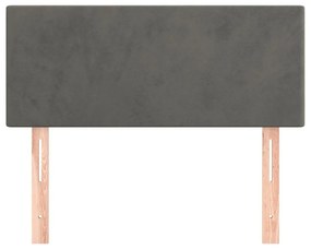 Κεφαλάρι Κρεβατιού Σκούρο Γκρι 90x5x78/88 εκ. Βελούδινο - Γκρι