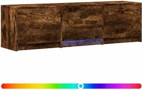 vidaXL Τηλεοπτική βιβλιοθήκη με LED 140 x 34 x 40 εκ