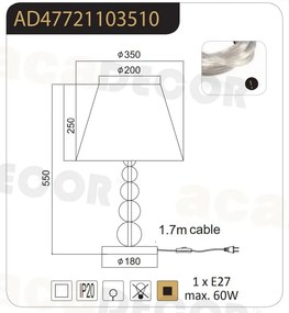 Πορτατίφ Aca Olivia AD477211 White
