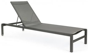 Ξαπλώστρα Konnor Μεταλλική Μαύρη 78x195x90εκ. - Γκρι