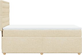 vidaXL Κρεβάτι Boxspring με Στρώμα Κρεμ 80 x 200 εκ. Υφασμάτινο