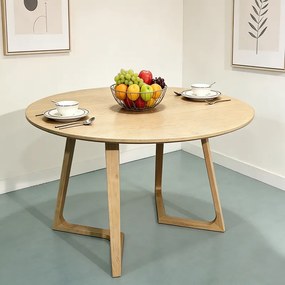 Τραπέζι Sedria pakoworld mdf σε φυσική απόχρωση Φ120x75εκ