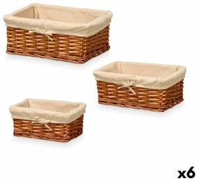 Σετ καλαθιών Kipit HX31033S/3 πολυεστέρας λυγαριά 50 % βαμβάκι 39 x 16,5 x 29 cm 3 Τεμάχια