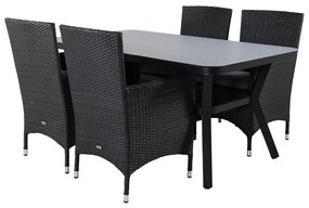 Σετ Τραπέζι και καρέκλες Dallas 2194, Spraystone, Πλαστικό ψάθινο, Μαξιλάρι καθίσματος: Ναι | Epipla1.gr