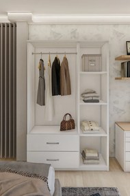 Stewehome Ντουλάπα με καθρέφτη 3 θυρών 2 συρταριών 90x44x44 cm