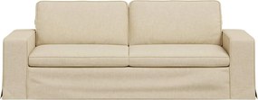 vidaXL Καναπές Κρεμ 222 x 80 x 82 εκ ύφασμα