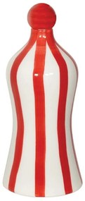 Διακοσμητικό Μπουκάλι Κεραμικό Lido RIG1502 11x26,4cm White-Red Zafferano Κεραμικό